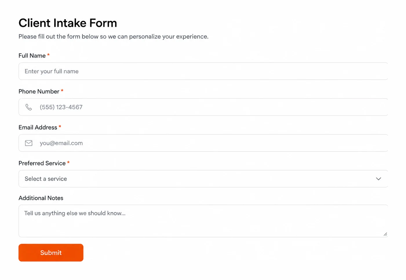 Intake form — Clyrke